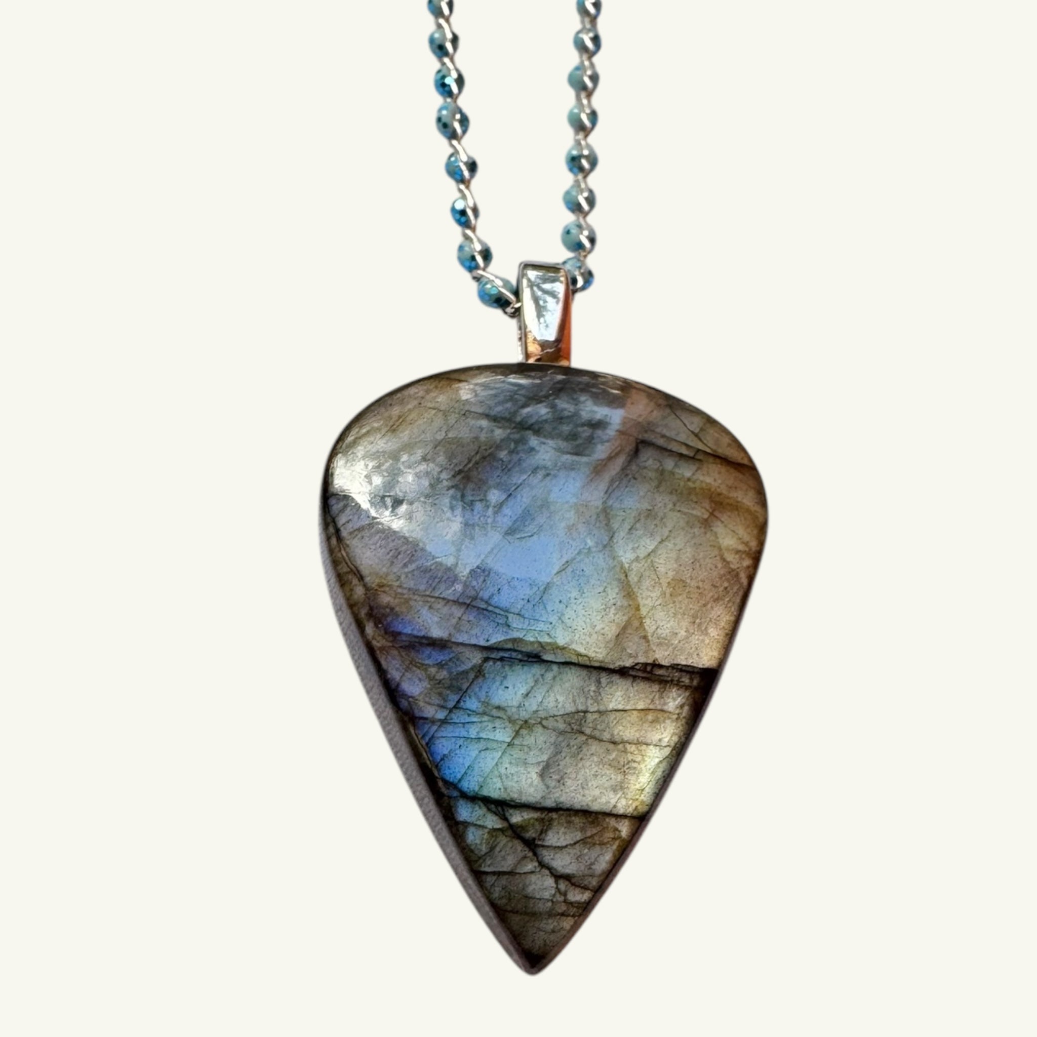 Collana labradorite 35x25 mm Sharifa Crystals